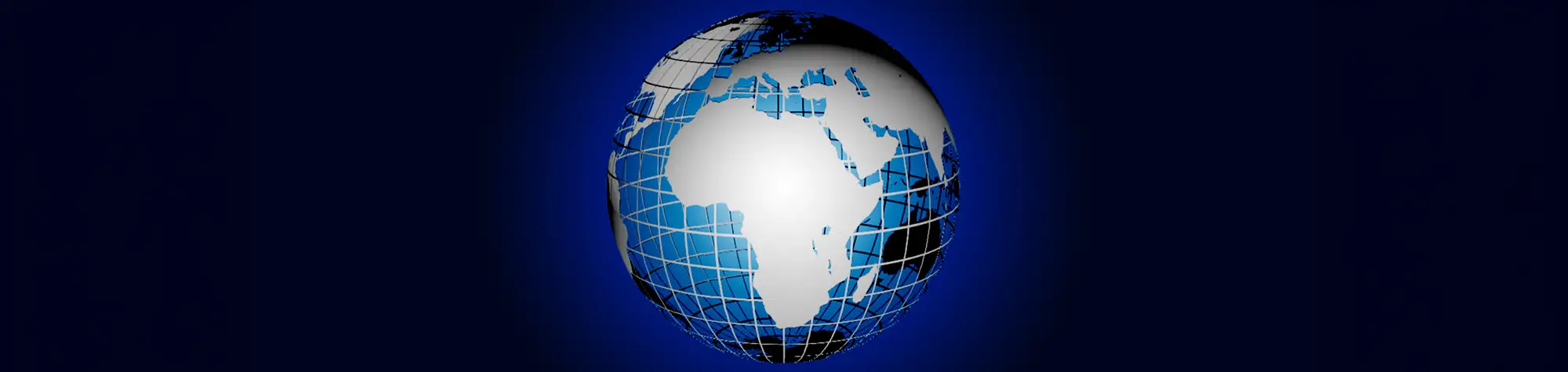 A wide panoramic banner showing a flat 2D map of the world on the left being wrapped around a 3D sphere on the right to create a realistic, glowing 3D globe in Photoshop.