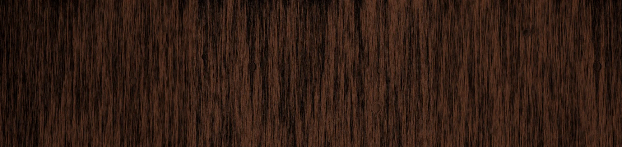 A wide panoramic banner showing a flat brown canvas being transformed into a realistic dark oak wood grain with knots and a polished finish in Photoshop.