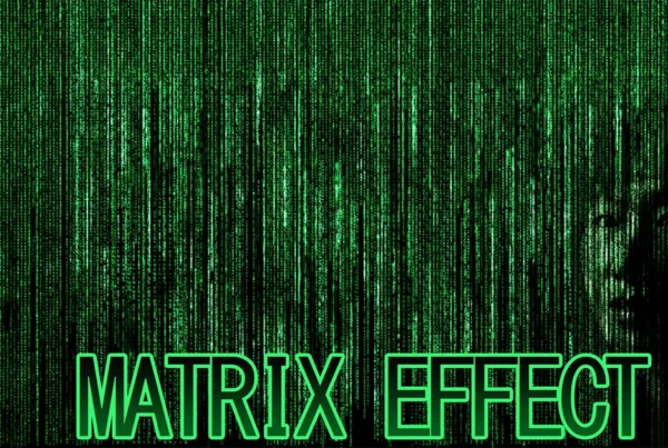 This header demonstrates a deep-space digital effect. The tutorial covers creating a custom "Matrix" brush, using the Blur Gallery to create depth of field (foreground blur), and applying Inner Glow layer styles to make the code look like glowing neon.